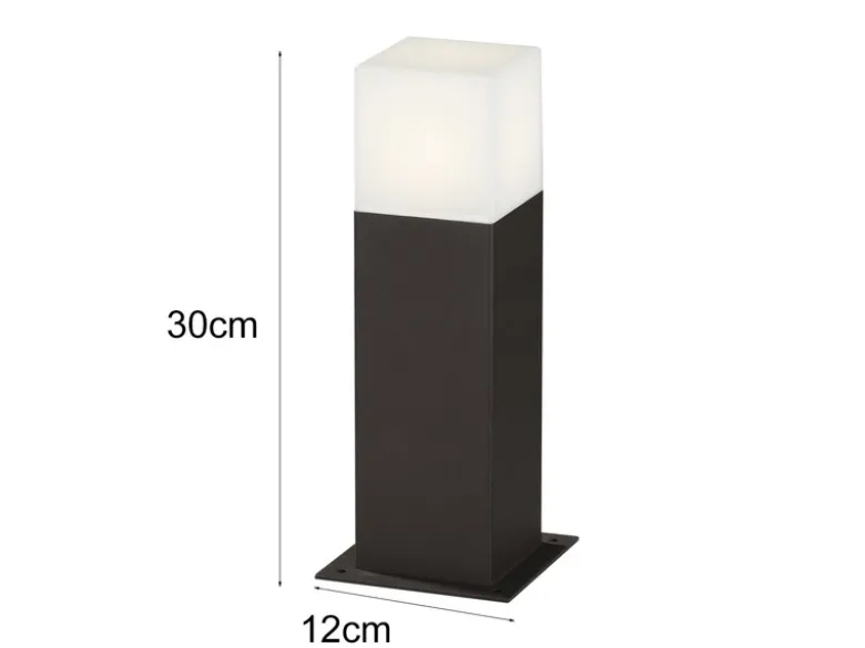 LED Sockelleuchte 2er Set in Anthrazit Höhe 30cm IP44 - Außenleuchte Wegeleuchte