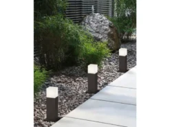 LED Sockelleuchte 3er Set in Anthrazit Höhe 30cm IP44 - Außenleuchte Wegeleuchte