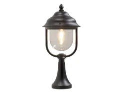 LED Sockelleuchte, Gartenlaterne im Landhausstil Schwarz, Höhe 54cm