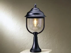 LED Sockelleuchte, Gartenlaterne im Landhausstil Schwarz, Höhe 54cm