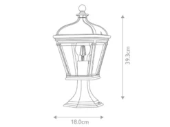 LED Sockelleuchte Garten Laterne im Landhausstil, Höhe 39,5cm