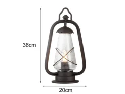 LED Sockelleuchte in antiker Laternenoptik, Höhe 36cm