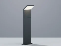 LED Sockelleuchten 3er SET Aluminium Anthrazit, Höhe 50cm, IP54