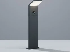 LED Sockelleuchten mit Bewegungsmelder 2er SET Anthrazit, IP54, H50cm