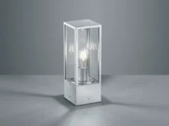 LED Sockelleuchte Silber Zinkfarben Höhe 40cm IP44 - Außenleuchten Wegeleuchten
