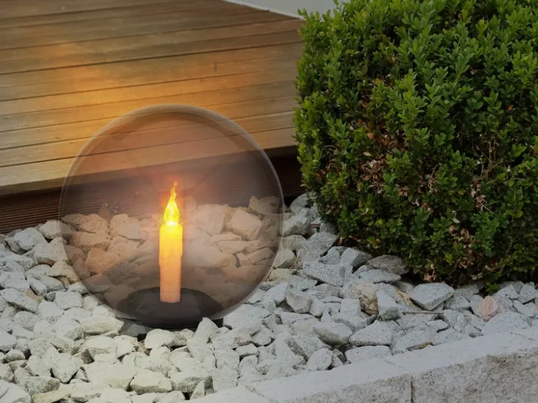 LED Solarkugeln Garten 2er SET - Ø 25cm rauchfarbig mit Erdspieß
