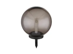 LED Solarkugeln Garten 2er SET - Ø 25cm rauchfarbig mit Erdspieß