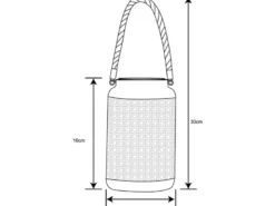 LED Solarlaterne, Metall Rattanoptik, hängend oder stehend, Höhe 30cm