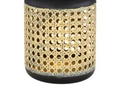 LED Solarlaterne, Metall Rattanoptik, hängend oder stehend, Höhe 30cm