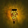 LED Solarlaternen Hängeleuchten 2er Set, Lampenschirm klar, Höhe 50cm