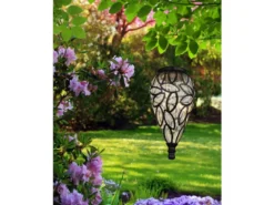 LED Solarlaternen Hängeleuchten 2er Set, Lampenschirm klar, Höhe 50cm
