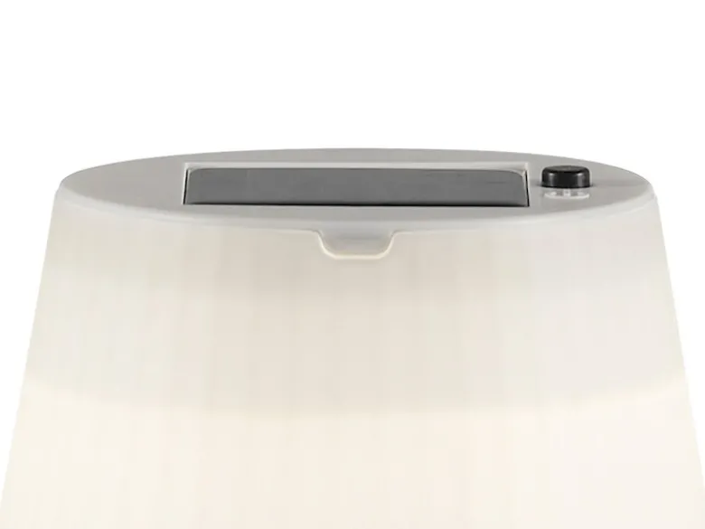LED Solar Outdoor Tischleuchte ASSISI aus Kunststoff Weiß, Höhe 36cm