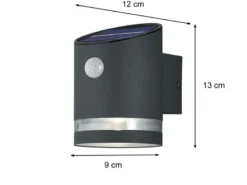 LED Solar Wandleuchte Außenleuchte SALTA mit Bewegungsmelder Anthrazit