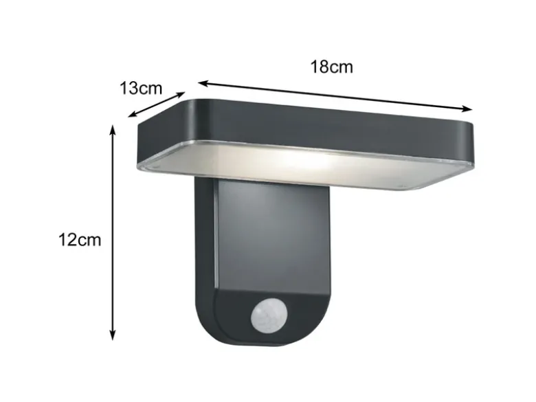 LED Solar Wandleuchte Außenleuchte ESQUEL mit Bewegungsmelder in Anthrazit