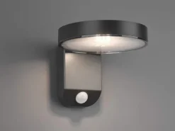 LED Solar Wandleuchte 2er Set Außenleuchten mit Bewegungsmelder in Anthrazit