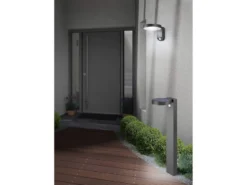LED Solar Wandleuchte 2er Set Außenleuchten mit Bewegungsmelder in Anthrazit