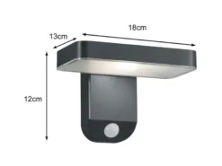 LED Solar Wandleuchte 2er Set Außenleuchten mit Bewegungsmelder in Anthrazit