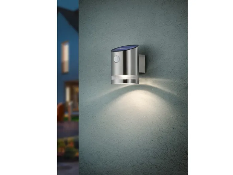 LED Solar Wandleuchte 2er Set Außenleuchte mit Bewegungsmelder Anthrazit
