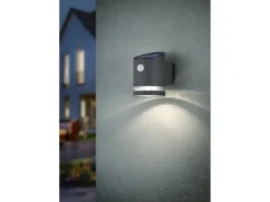 LED Solar Wandleuchte 2er Set Außenleuchte mit Bewegungsmelder Anthrazit