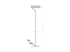 LED Stehlampe DIOS dimmbar, Lichttemperatur einstellbar, Silber, Höhe 180cm