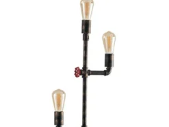 LED Stehlampe 3-flammig in Wasserrohr Optik Rost, Höhe 159cm