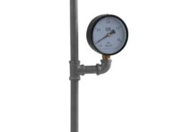 LED Stehlampe 3-flammig Wasserrohr Optik in Grau antik, Höhe 159cm