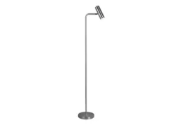 LED Stehlampe in Silber matt, Spot schwenkbar, Höhe 151cm