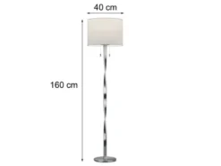 LED Stehlampe mit Stoffschirm Weiß und beleuchtetem Gestell, Höhe 160cm