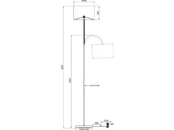 LED Stehlampe mit Stoffschirm Leopardenmuster, Höhe 156cm