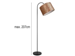 LED Stehlampe mit Stoffschirm Leopardenmuster, Höhe 156cm