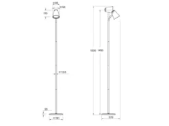 LED Stehlampe PONGO Weiß flexibel biegsam, Höhe 145cm