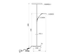 LED Stehlampe WILLIS Gold mit Leselampe, dimmbar & 3 Lichtfarben, 180cm groß