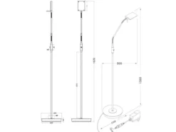 LED Stehleuchte BERGAMO Silber flexibel Sensordimmer - Höhe 135cm