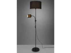 LED Stehleuchte Flexarm Leselicht Metall & Stoffschirme Schwarz Höhe 160cm