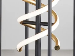 LED Stehleuchte GIAN Schwarz Gold dimmbar, Höhe 135cm