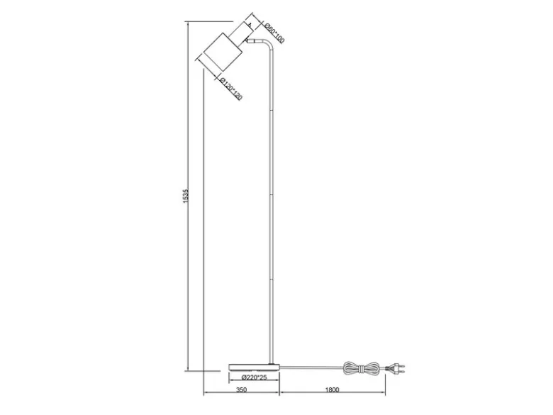 LED Stehleuchte Gold & Metallschirm Schwarz Höhe 154cm