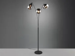 LED Stehleuchte Lampenschirm Glas Chrom bedampft, Höhe 200cm