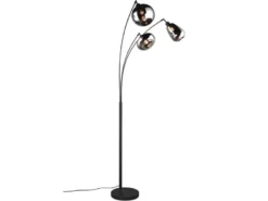 LED Stehleuchte Lampenschirm Glas Chrom bedampft, Höhe 200cm
