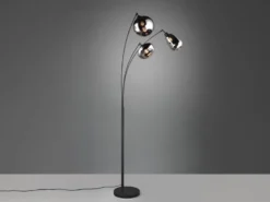LED Stehleuchte Lampenschirm Glas Chrom bedampft, Höhe 200cm