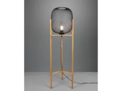 LED Stehleuchte Metall Gitterlampe Schwarz, Höhe 123cm Ø38cm