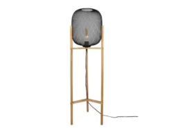 LED Stehleuchte Metall Gitterlampe Schwarz, Höhe 123cm Ø38cm
