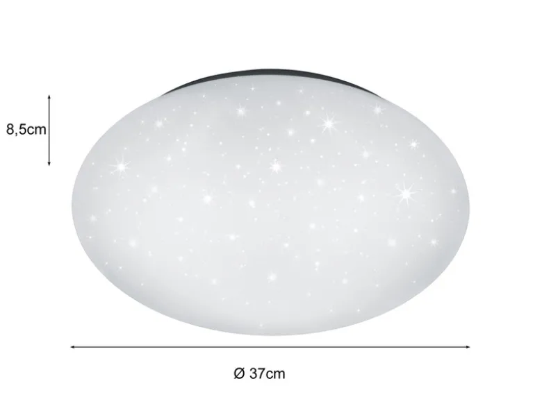 LED Sternenhimmel Deckenleuchte 2er Set Weiß IP44 Badlampen, Ø 37cm