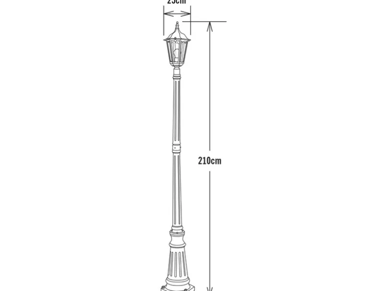 LED Straßenlaterne Aluminium Grün, E27 Gartenlaterne 1-flammig, Höhe 210cm