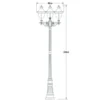 LED Straßenlaterne im Landhausstil, 3-flammig aus Aluminium Weiß, Höhe 218cm
