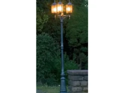 LED Straßenlaterne, Kandelaber im Landhausstil, Schwarz, 3 flammig, Höhe 230cm