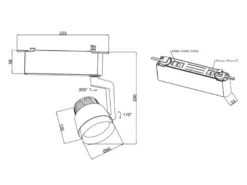 LED Strahler RADIATOR Grau für DUOline 2-Phasen Schienensystem