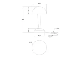 LED Tischlampe CANARIA Silber mit Glasschirm und Touch Funktion, Höhe 26cm