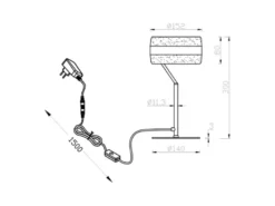 LED Tischlampe DIOS dimmbar, Lichttemperatur einstellbar, Silber, Höhe 30cm