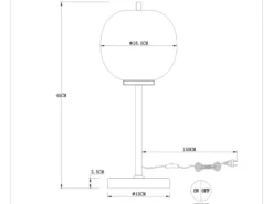 LED Tischlampe mit Rauchglas Lampenschirm Metall Schwarz, Höhe 45cm
