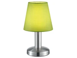 LED Tischlampe mit Stoff Lampenschirm Grün & Touchfunktion dimmbar, Höhe 24cm